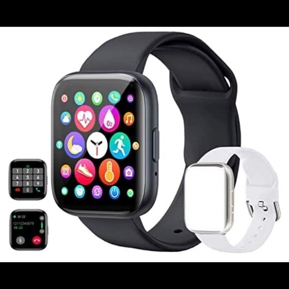 Smart watch black band and white band, unisex main image 6
